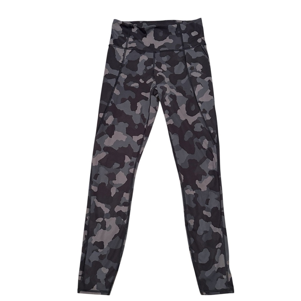 Athleta Camo Leggings Size S | Black Gray High Rise Pocket Workout Yoga Pants - Picture 2 of 6